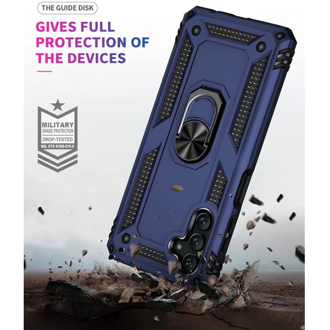 Samsung A54 5G phone case Blue ring armor anti drop shockproof rugged protective - My Store