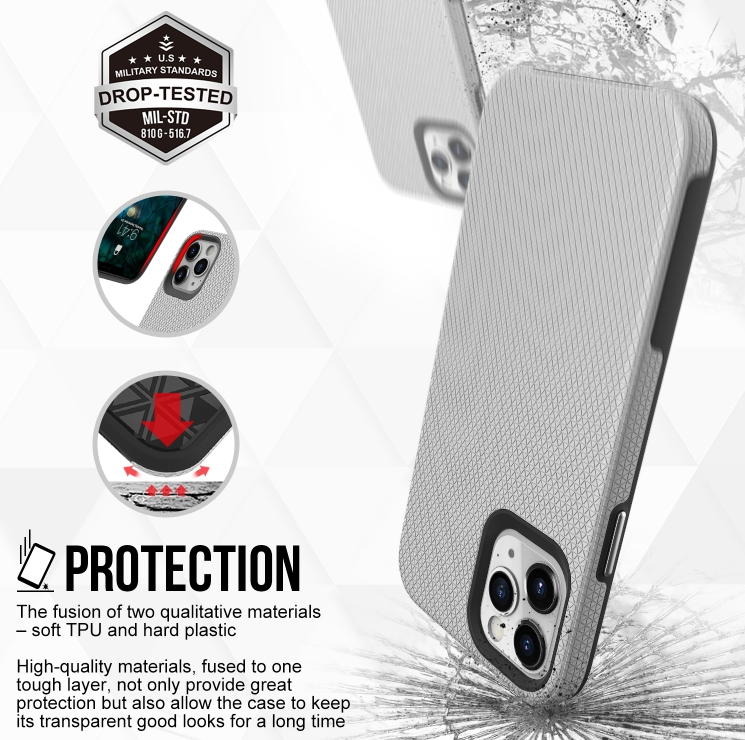 iPhone 12 / 12 Pro phone case anti drop anti slip shockproof rugged dotted red - My Store