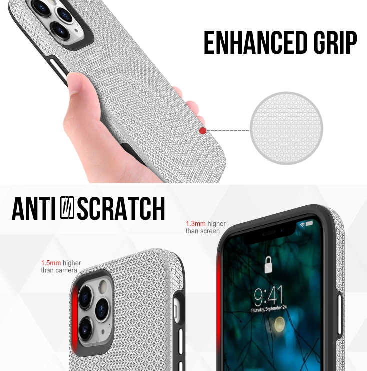 iPhone 12 / 12 Pro phone case anti drop anti slip shockproof rugged dotted red - My Store