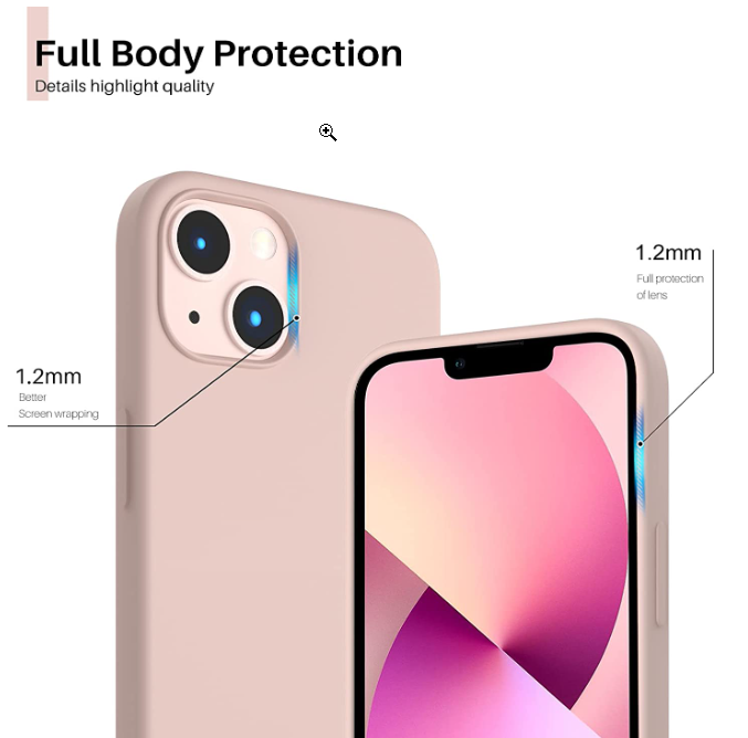 iPhone 13 phone case Soft Flexible Rubber Protective Cover pink liquid silicone - My Store