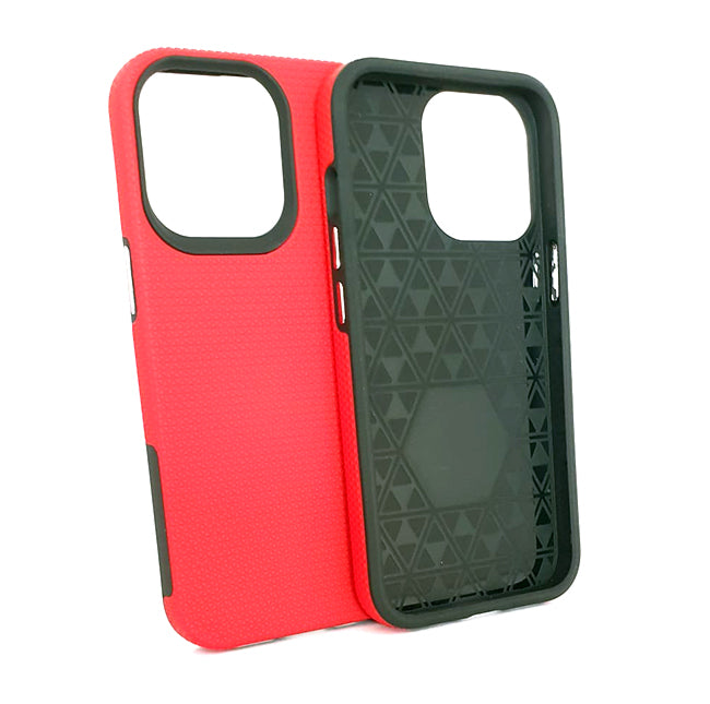 iPhone 13 pro phone case anti drop anti slip shockproof dotted red - My Store