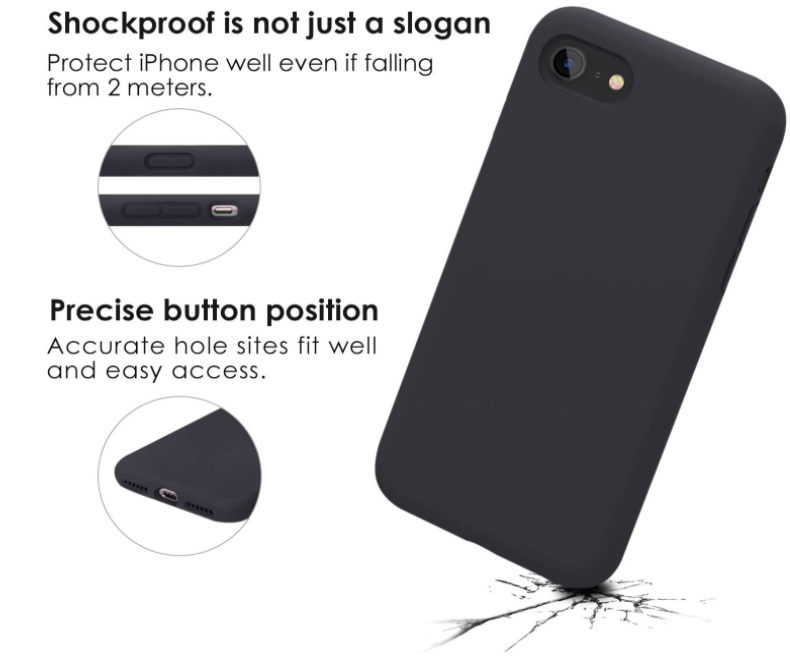 iPhone SE 2022 3rd gen / 7 / 8 / SE (2020) phone case Soft Flexible Rubber Protective Cover black - My Store