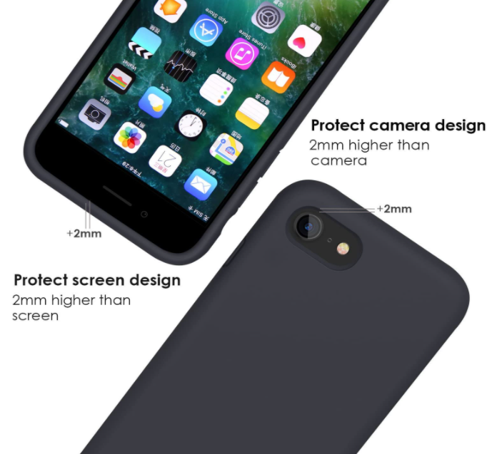 iPhone SE 2022 3rd gen / 7 / 8 / SE (2020) phone case Soft Flexible Rubber Protective Cover black - My Store